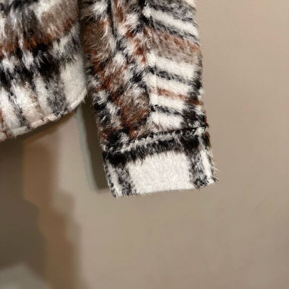 Greylin Chestnut Brown Dasia Brushed Plaid Moto Jacket - Picture 6 of 7